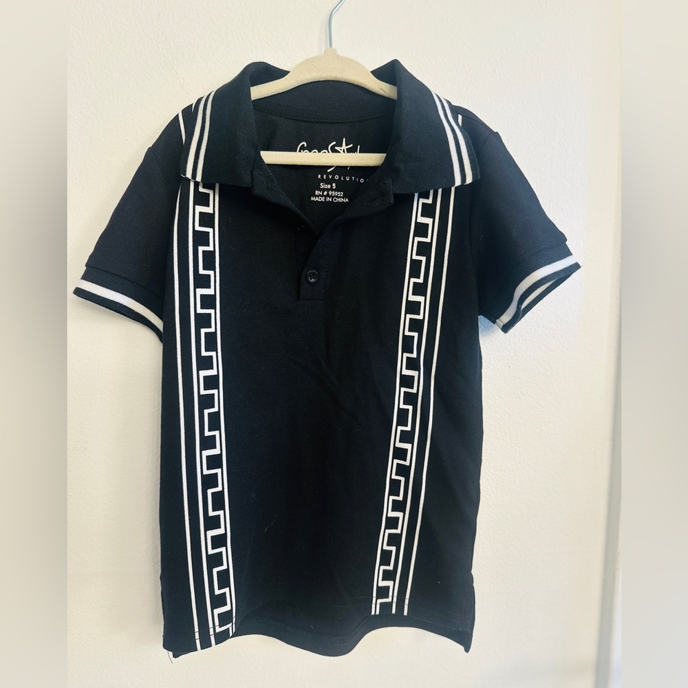 Revolution Black and White Kids Polo Shirt